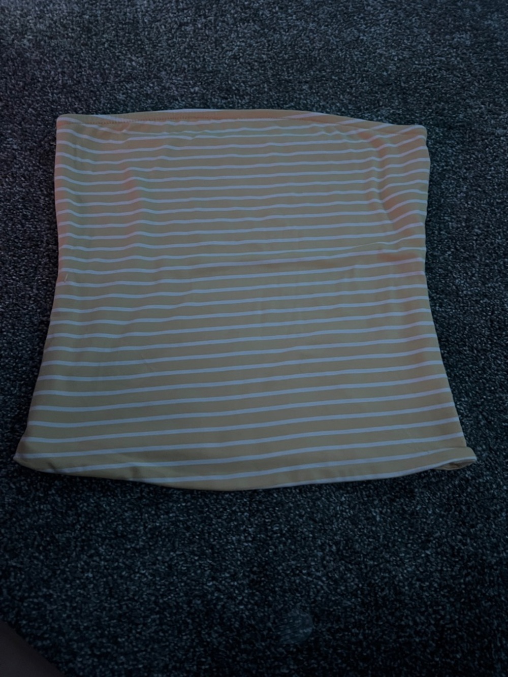 Striped Tube Top in Pale Yellow and White